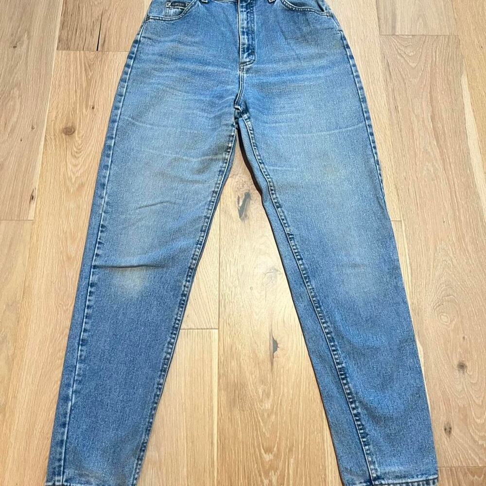 True vintage High-waisted light wash blue denim jeans Size 12 L long 90s